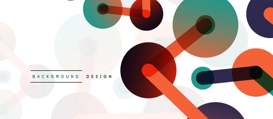 Abstract background. Round dots connected by lines. Trendy techno business イラスト素材
