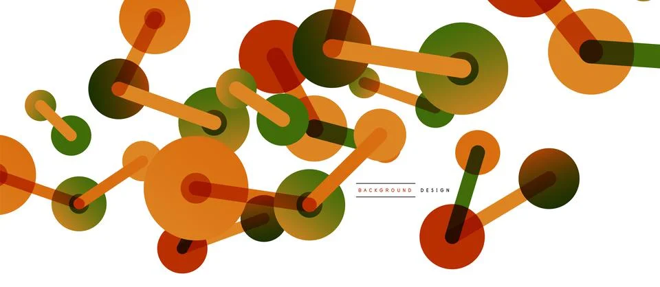 Abstract background. Round dots connected by lines. Trendy techno business Stock Illustration