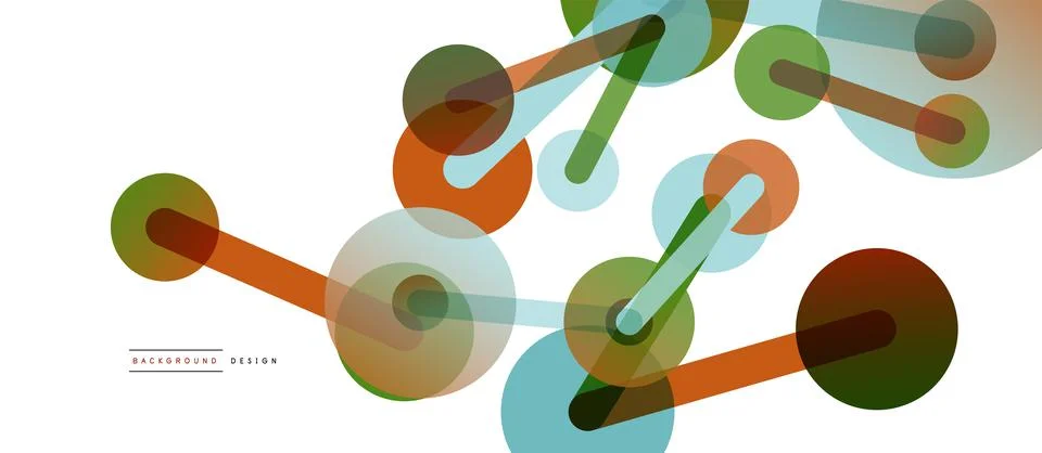 Abstract background. Round dots connected by lines. Trendy techno business 스톡 일러스트