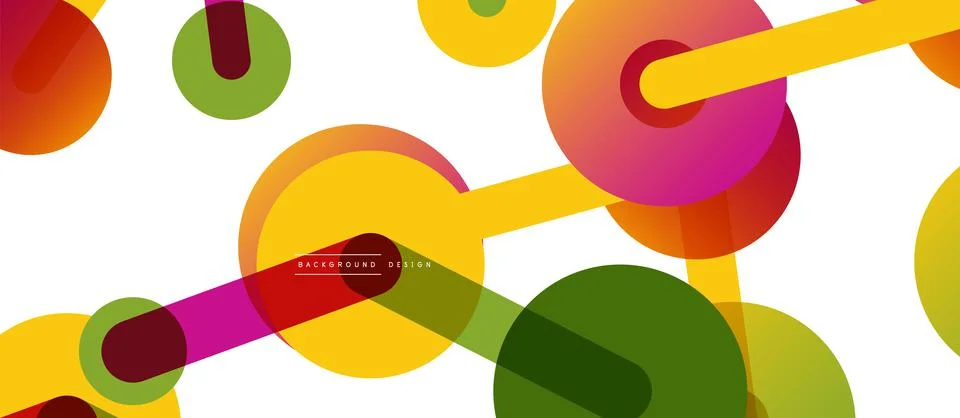 Abstract background. Round dots connected by lines. Trendy techno business Illustrazione stock