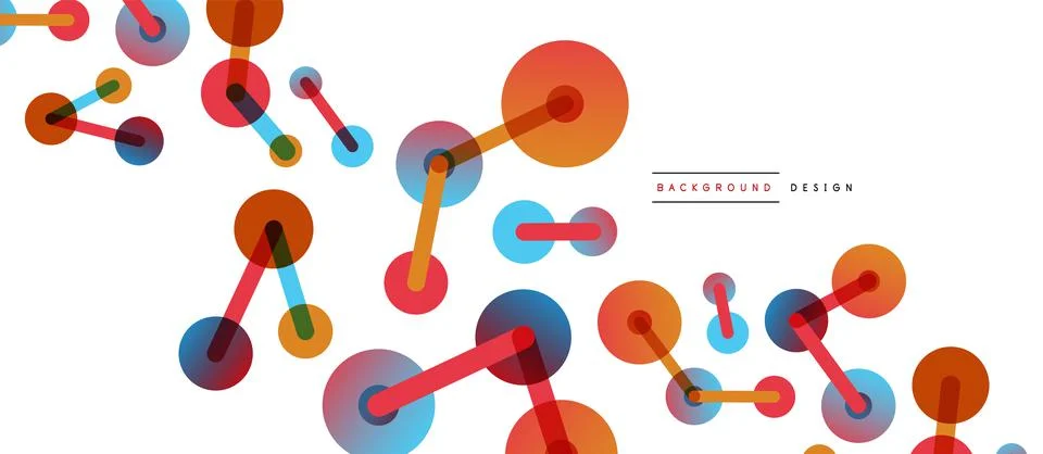 Abstract background. Round dots connected by lines. Trendy techno business 스톡 일러스트