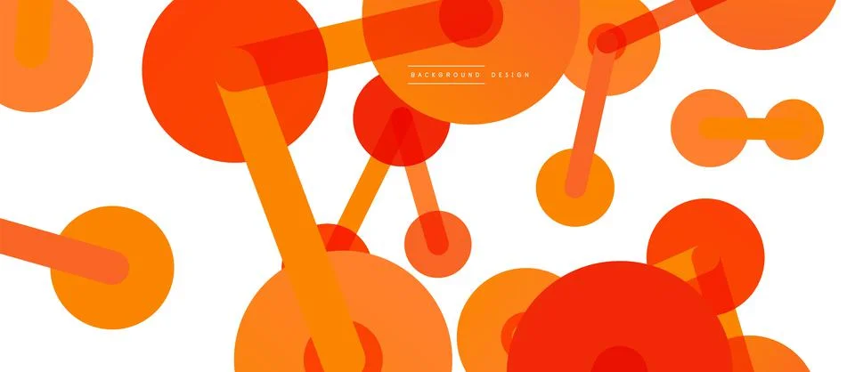 Abstract background. Round dots connected by lines. Trendy techno business Illustrazione stock