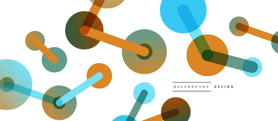 Abstract background. Round dots connected by lines. Trendy techno business Stockillustratie