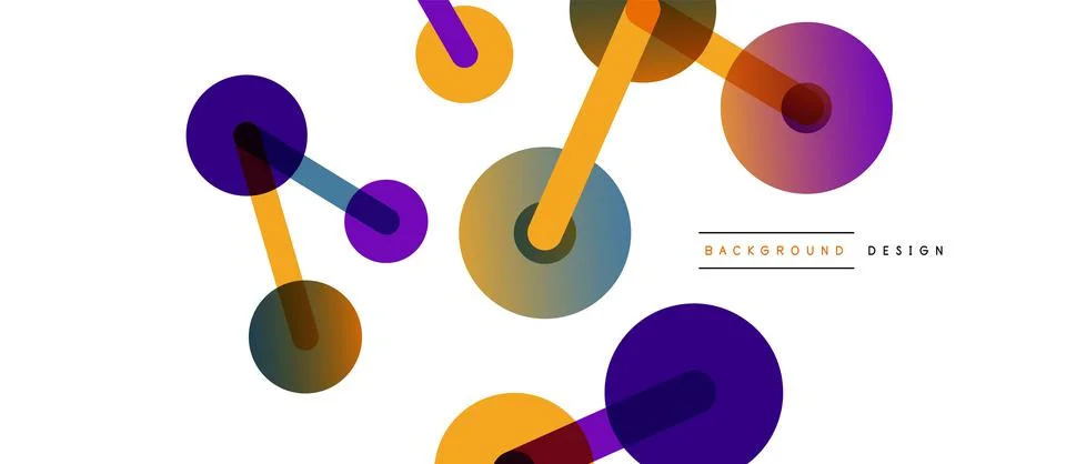 Abstract background. Round dots connected by lines. Trendy techno business 스톡 일러스트