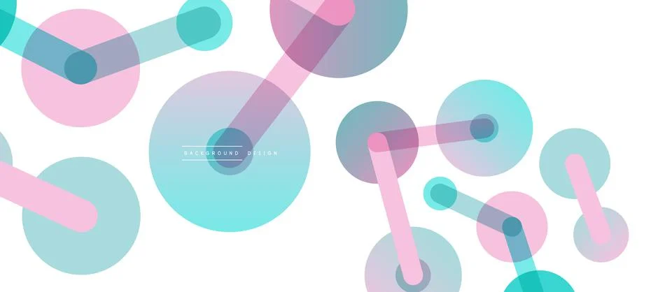 Abstract background. Round dots connected by lines. Trendy techno business Illustrazione stock