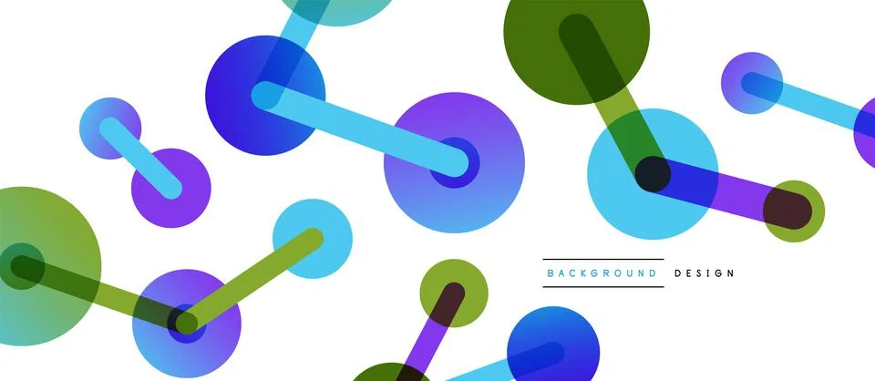 Abstract background. Round dots connected by lines. Trendy techno business 스톡 일러스트