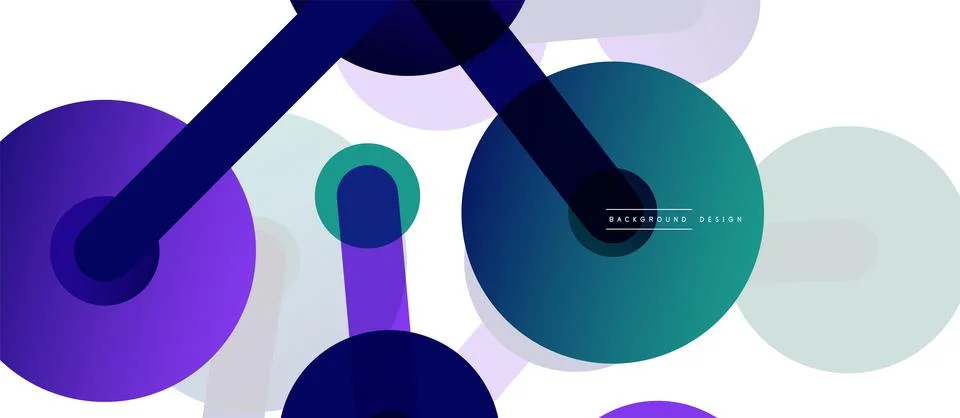 Abstract background. Round dots connected by lines. Trendy techno business Stockillustratie