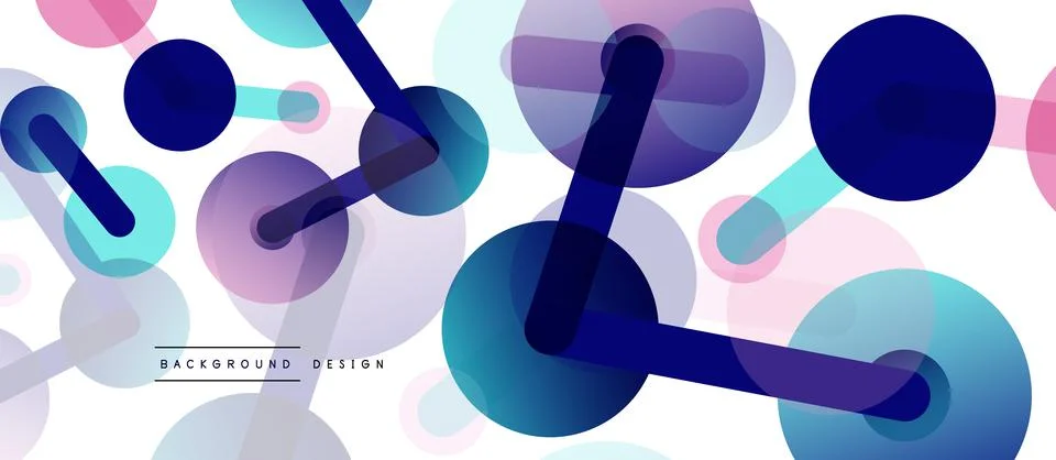 Abstract background. Round dots connected by lines. Trendy techno business 스톡 일러스트