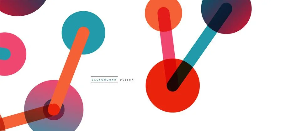 Abstract background. Round dots connected by lines. Trendy techno business Stock Illustration