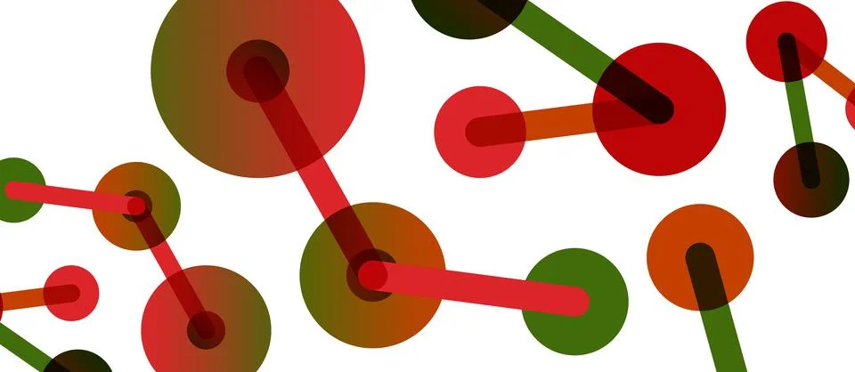 Abstract background. Round dots connected by lines. Trendy techno business Stock Illustration