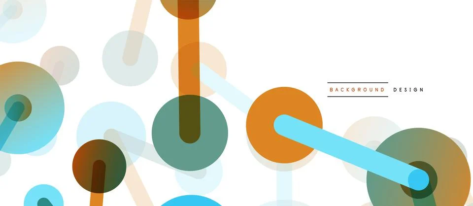 Abstract background. Round dots connected by lines. Trendy techno business Stock Illustration