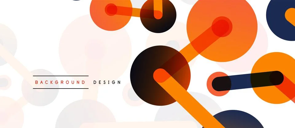 Abstract background. Round dots connected by lines. Trendy techno business 스톡 일러스트