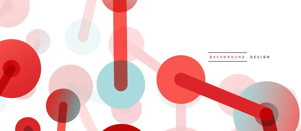 Abstract background. Round dots connected by lines. Trendy techno business Illustrazione stock