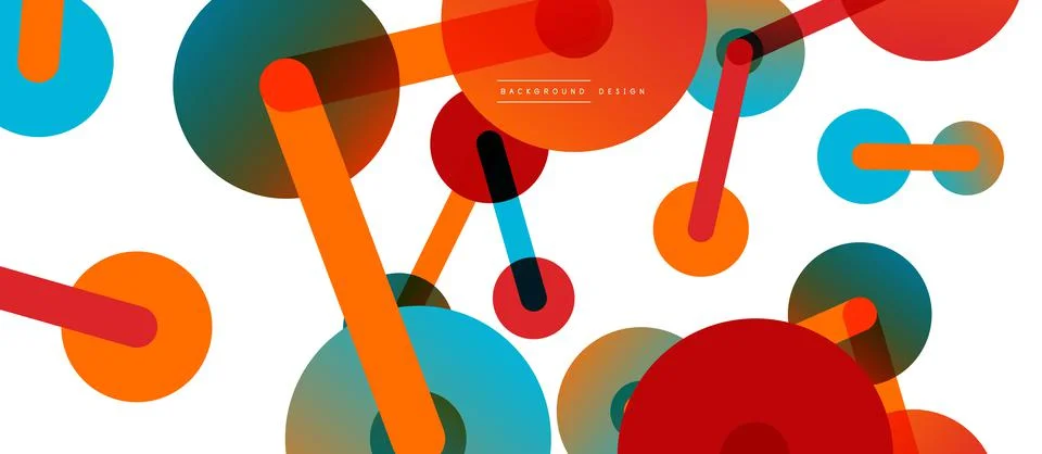 Abstract background. Round dots connected by lines. Trendy techno business Stockillustratie