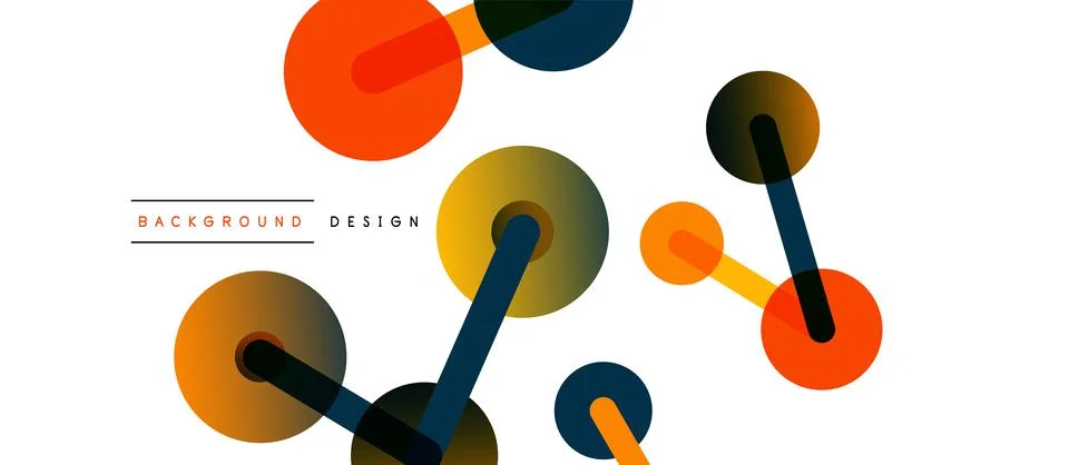 Abstract background. Round dots connected by lines. Trendy techno business 스톡 일러스트