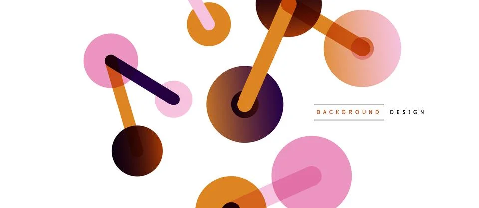 Abstract background. Round dots connected by lines. Trendy techno business Stock Illustration