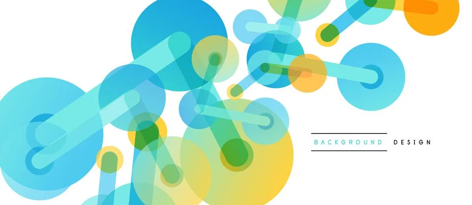 Abstract background. Round dots connected by lines. Trendy techno business 스톡 일러스트