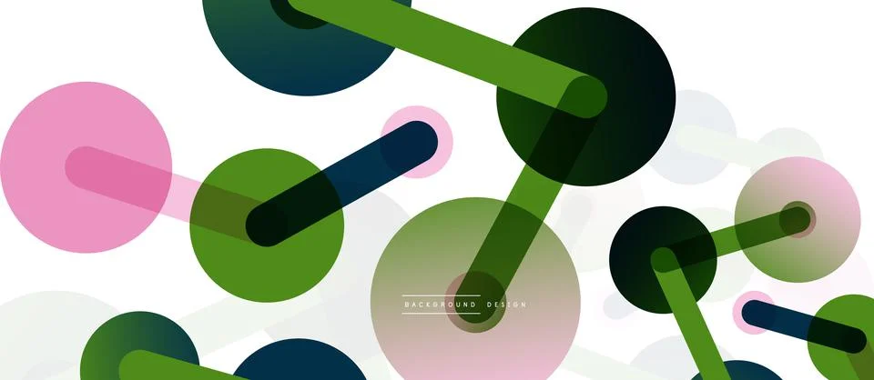 Abstract background. Round dots connected by lines. Trendy techno business Stock Illustration