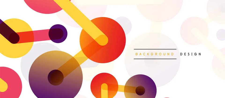 Abstract background. Round dots connected by lines. Trendy techno business Illustrazione stock