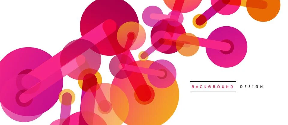Abstract background. Round dots connected by lines. Trendy techno business 스톡 일러스트
