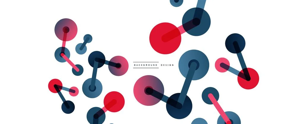 Abstract background. Round dots connected by lines. Trendy techno business Stock Illustration
