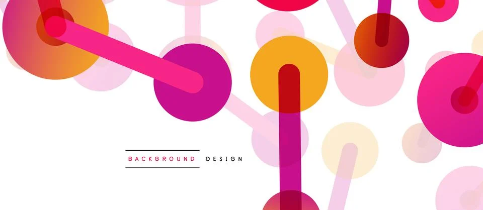 Abstract background. Round dots connected by lines. Trendy techno business 스톡 일러스트