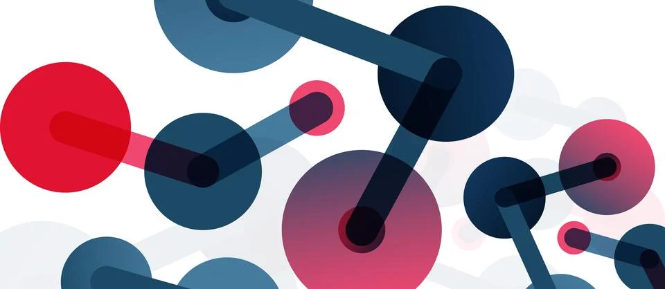 Abstract background. Round dots connected by lines. Trendy techno business 스톡 일러스트