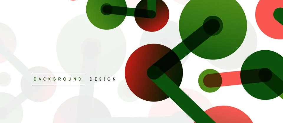 Abstract background. Round dots connected by lines. Trendy techno business Illustrazione stock
