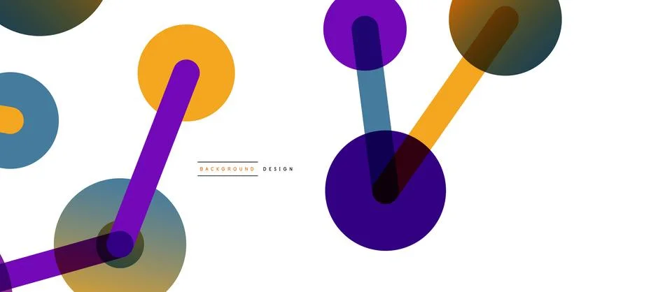 Abstract background. Round dots connected by lines. Trendy techno business Stock Illustration