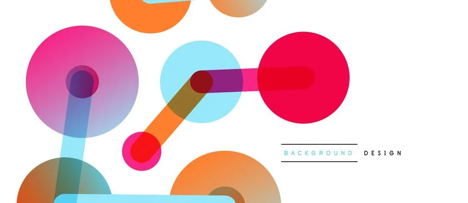 Abstract background. Round dots connected by lines. Trendy techno business Stockillustratie