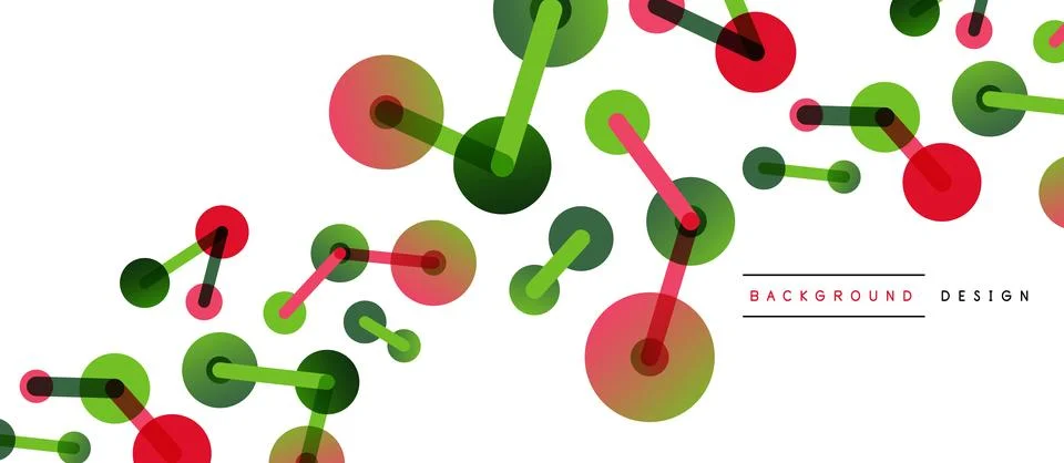 Abstract background. Round dots connected by lines. Trendy techno business Illustrazione stock