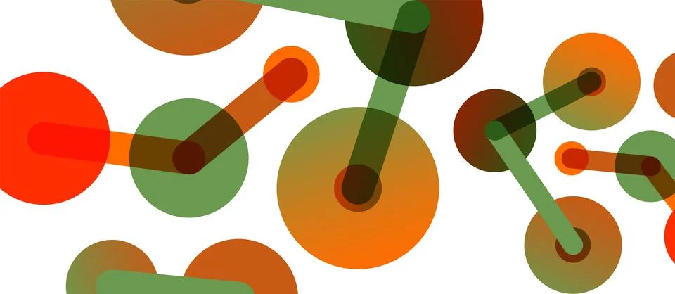 Abstract background. Round dots connected by lines. Trendy techno business 스톡 일러스트