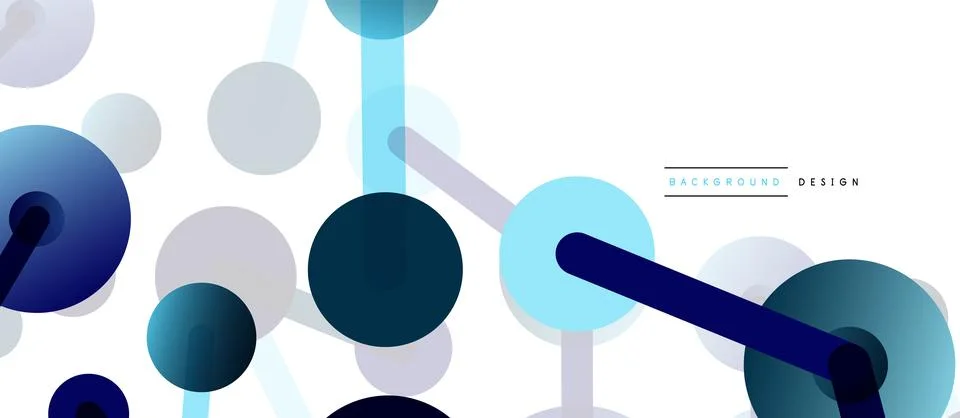 Abstract background. Round dots connected by lines. Trendy techno business Illustrazione stock