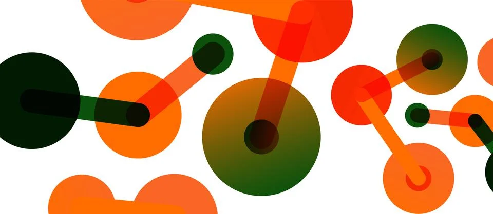 Abstract background. Round dots connected by lines. Trendy techno business Stockillustratie