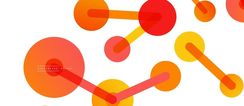 Abstract background. Round dots connected by lines. Trendy techno business Illustrazione stock
