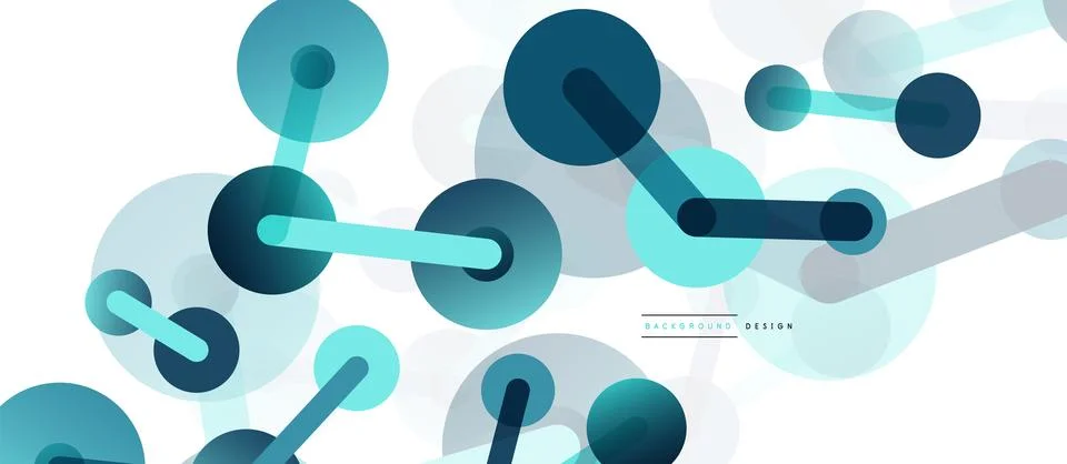 Abstract background. Round dots connected by lines. Trendy techno business Stock Illustration
