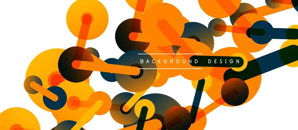 Abstract background. Round dots connected by lines. Trendy techno business Stock Illustration