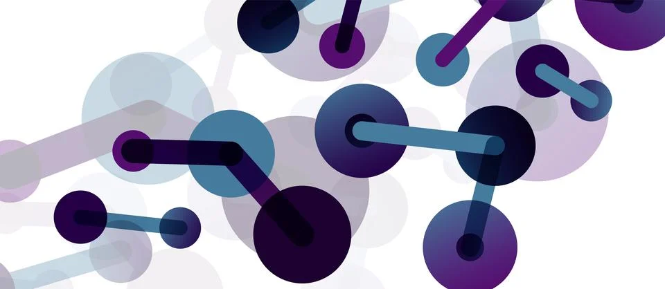 Abstract background. Round dots connected by lines. Trendy techno business 스톡 일러스트