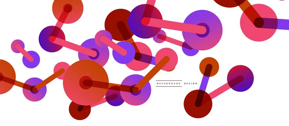 Abstract background. Round dots connected by lines. Trendy techno business Stock Illustration