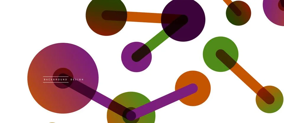 Abstract background. Round dots connected by lines. Trendy techno business 스톡 일러스트