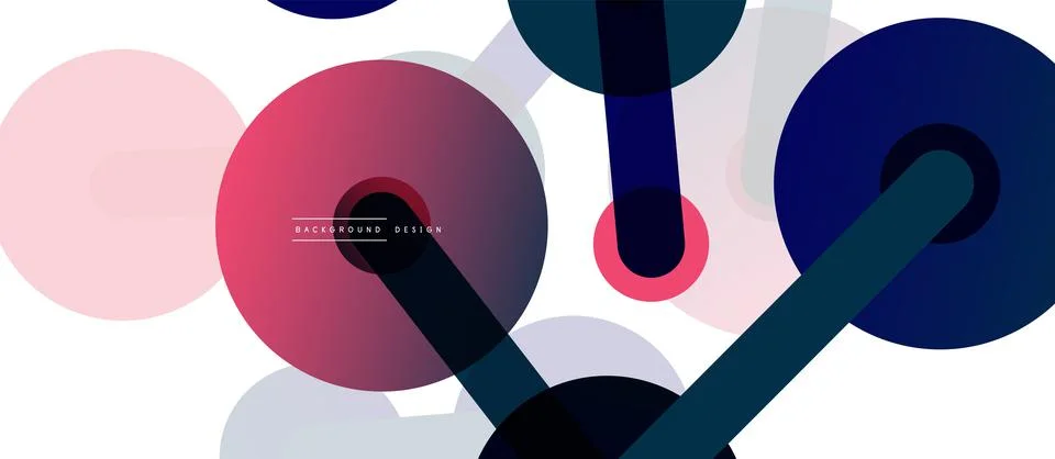 Abstract background. Round dots connected by lines. Trendy techno business Illustrazione stock
