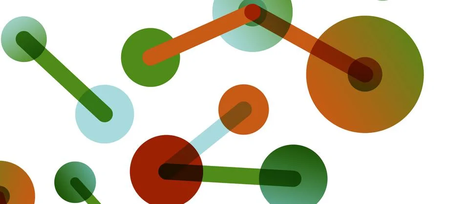 Abstract background. Round dots connected by lines. Trendy techno business イラスト素材