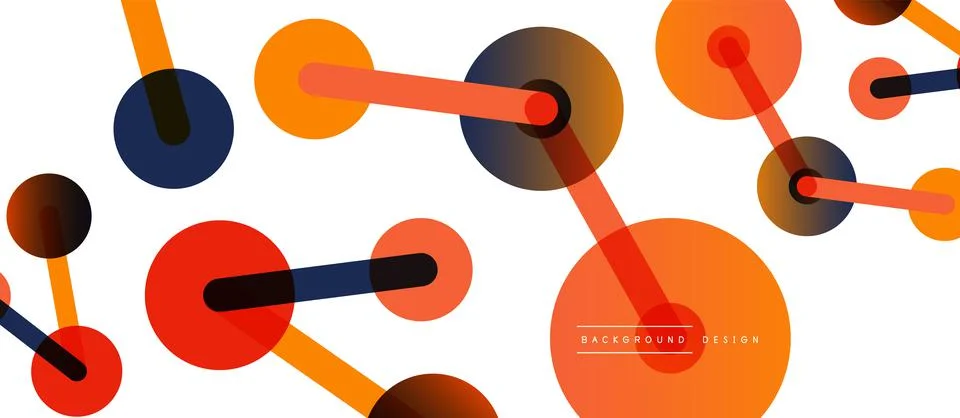 Abstract background. Round dots connected by lines. Trendy techno business イラスト素材