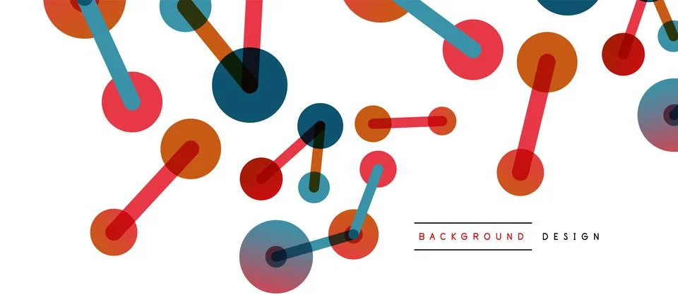 Abstract background. Round dots connected by lines. Trendy techno business 스톡 일러스트