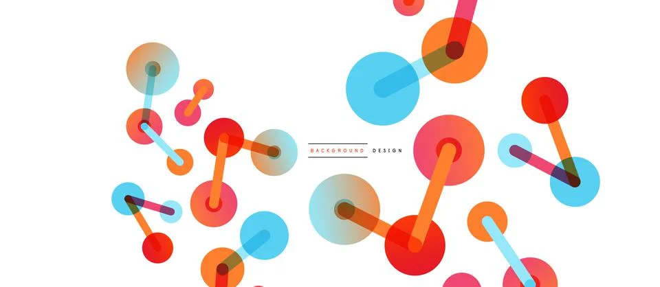 Abstract background. Round dots connected by lines. Trendy techno business イラスト素材