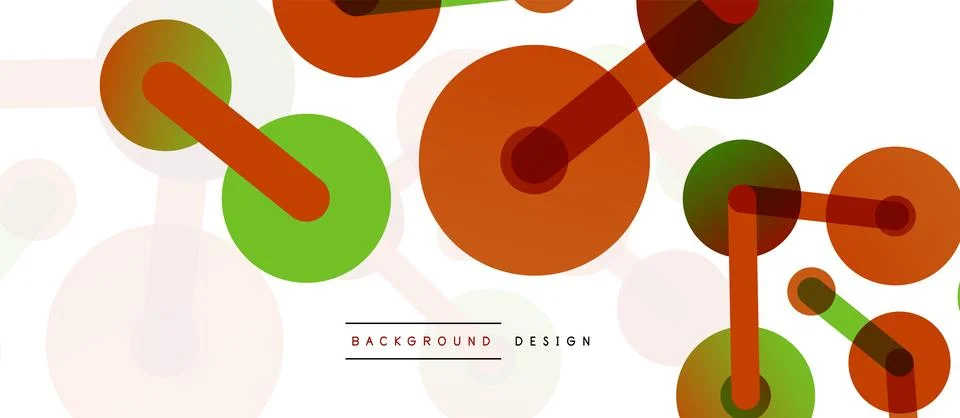 Abstract background. Round dots connected by lines. Trendy techno business Illustrazione stock