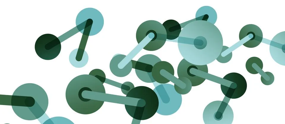 Abstract background. Round dots connected by lines. Trendy techno business 스톡 일러스트