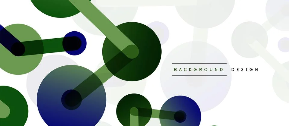 Abstract background. Round dots connected by lines. Trendy techno business Illustrazione stock