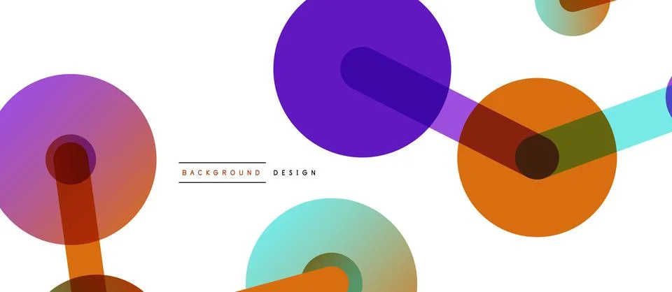 Abstract background. Round dots connected by lines. Trendy techno business Illustrazione stock