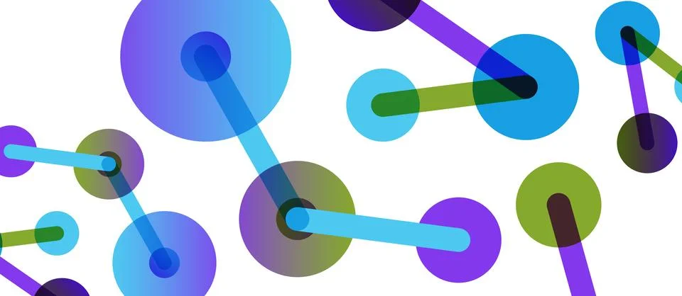 Abstract background. Round dots connected by lines. Trendy techno business イラスト素材